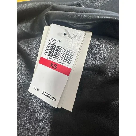 AGOLDE Calla Vegan Leather Shirt in Shadow Size Extra Small $275